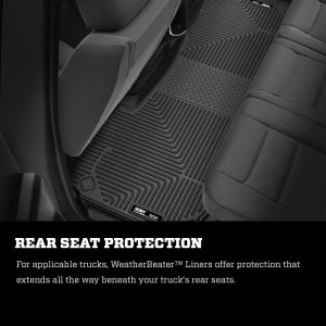 Ram 3500 Floor Liners - Front + 2nd Seat - Husky Liners - Weatherbeater - Black - `19-`21